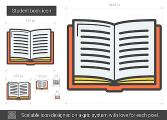 Image showing Student book line icon.