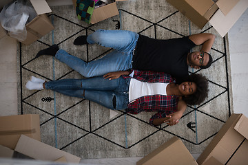 Image showing Top view of attractive young African American couple