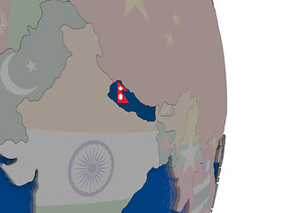 Image showing Nepal with its flag