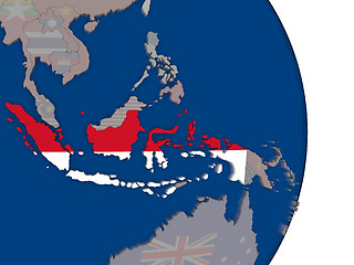 Image showing Indonesia with its flag