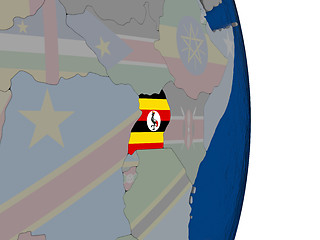 Image showing Uganda with its flag