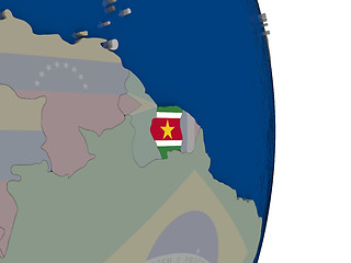 Image showing Suriname with its flag