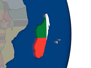 Image showing Madagascar with its flag