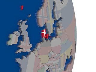 Image showing Denmark with its flag