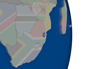 Image showing Swaziland with its flag