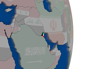 Image showing Kuwait with its flag