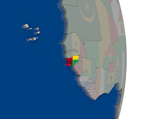 Image showing Guinea-Bissau with its flag