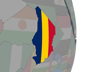 Image showing Chad with its flag