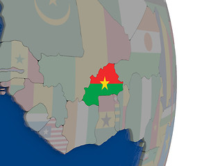 Image showing Burkina Faso with its flag