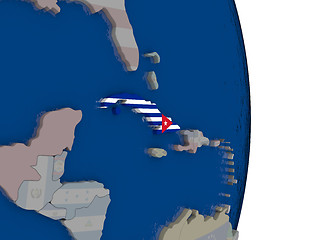 Image showing Cuba with its flag