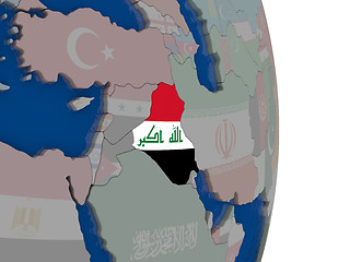 Image showing Iraq with its flag