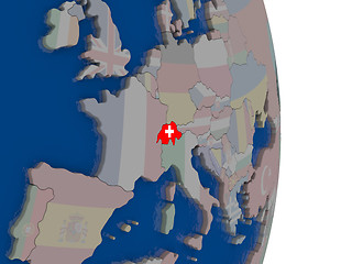 Image showing Switzerland with its flag