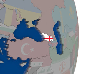Image showing Georgia with its flag