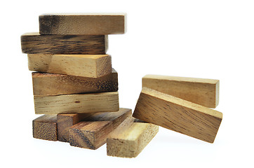 Image showing Business risk concept with jenga game