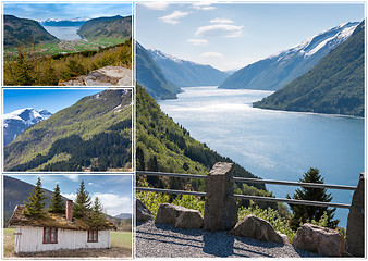 Image showing scenic landscapes of the Norwegian fjords.