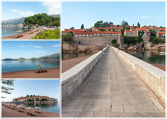 Image showing The collage of Sveti Stefan island in Montenegro