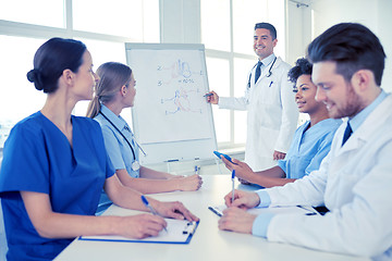 Image showing group of doctors on presentation at hospital