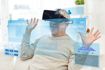 Image showing old man in virtual reality headset or 3d glasses