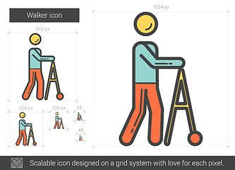 Image showing Walker line icon.