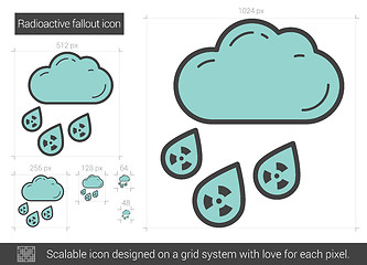 Image showing Radioactive fallout line icon.