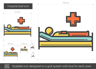 Image showing Hospital bed line icon.