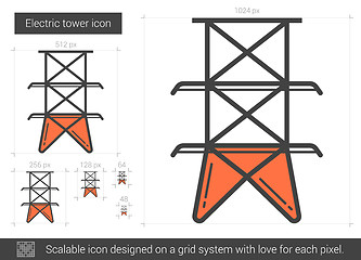 Image showing Electric tower line icon.