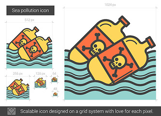 Image showing Sea pollution line icon.