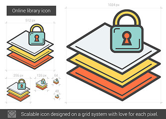 Image showing Online library line icon.