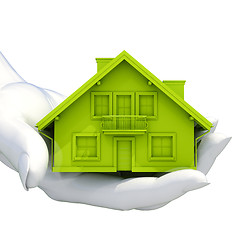 Image showing Hands Holding Model House Isolated