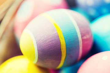 Image showing close up of colored easter eggs