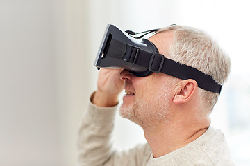 Image showing old man in virtual reality headset or 3d glasses