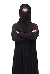 Image showing muslim woman in hijab over white background