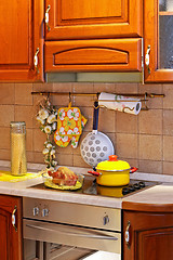 Image showing Wooden kitchen stove