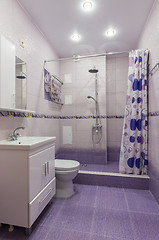 Image showing The interior of a bathroom with WC