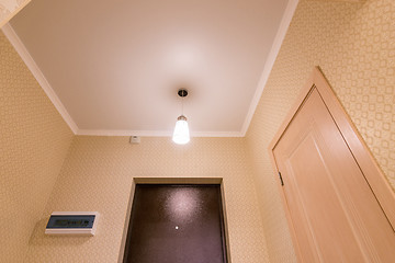 Image showing View of the ceiling in the hallway small apartment