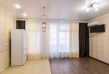 Image showing The interior of a small room studio renovated unfurnished