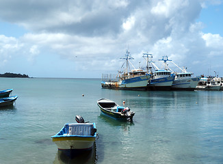 Image showing editorial boats Brig Bay Corn Island Nicaragua