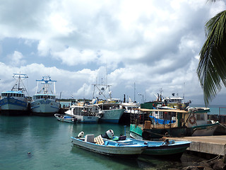 Image showing editorial boats Brig Bay Corn Island Nicaragua