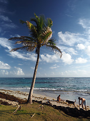 Image showing editorial people on beach Corn Island Nicaragua Central America