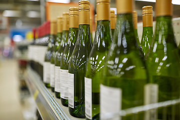 Image showing close up of bottles at liquor store