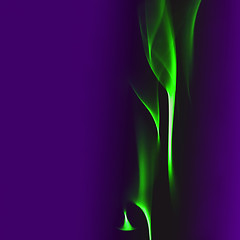 Image showing Green Smoke On a Dark Purple Background