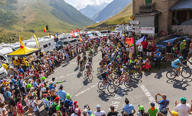 Image showing The Peloton in Mountains - Tour de France 2015