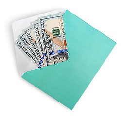 Image showing Dollar banknotes in envelope