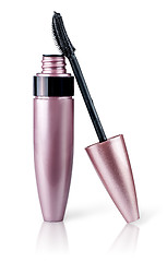 Image showing Mascara brush wand applicator tilted pink