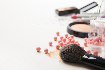 Image showing Brush and cosmetics