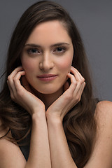 Image showing portrait  of beautiful young brunette woman