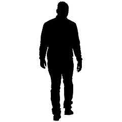 Image showing Black silhouettes man on white background. illustration