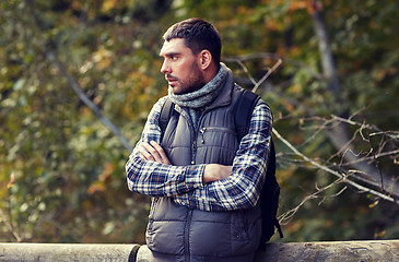 Image showing man with backpack outdoors