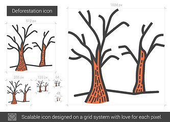 Image showing Deforestation line icon.