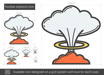 Image showing Nuclear explosion line icon.